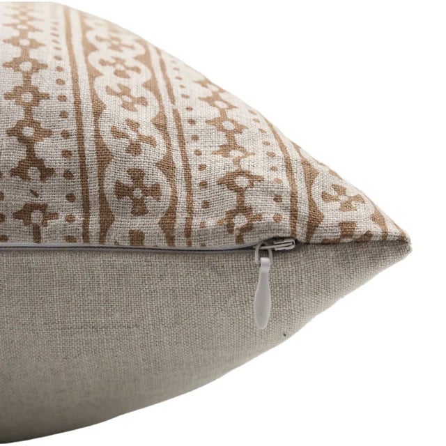 Fabdivine Handcrafted Block Print Cushion Cover 22x22 Inch - Doji For Sale - Image 4 of 5