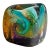 Signed George Averbeck Contemporary Studio Art Glass Cube Sculpture For Sale