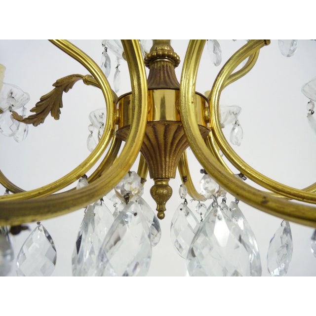 Metal Vintage Bronze Suspension Chandelier with 12 Lights, 1960s For Sale - Image 7 of 11