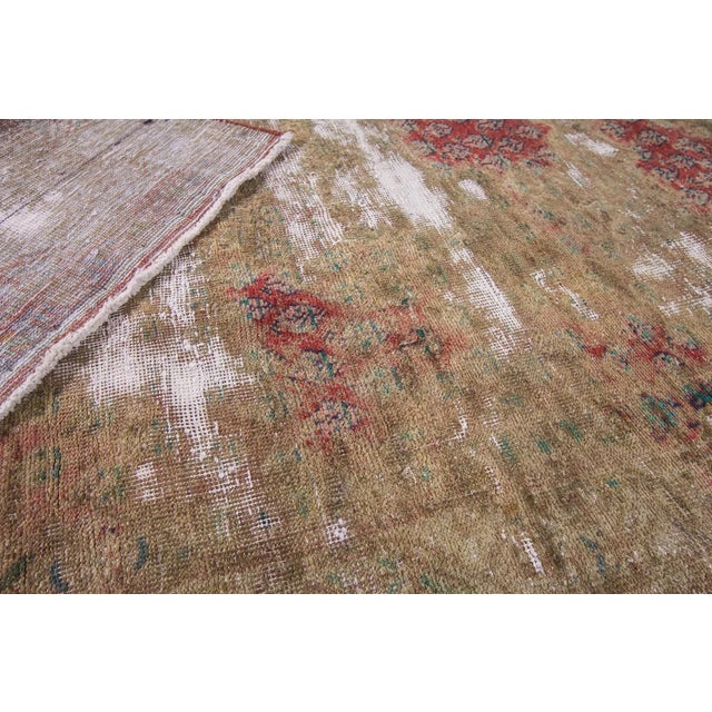 Traditional Mid 20th Century Vintage Distressed Tabriz Wool Runner Rug For Sale - Image 3 of 8
