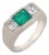 1950s Agl 2.00 Carat Colombian Emerald Diamond 14k White Gold Three Stone Ring, Size 8.75 For Sale