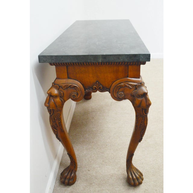 Maitland - Smith Maitland Smith Carved Lion Head Console Table For Sale - Image 4 of 13