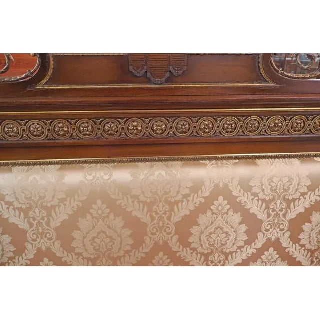 19th Century French Louis XV Style Bronze Mounted Mahogany European King Bed For Sale - Image 14 of 17