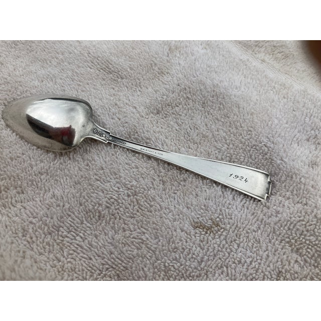 Silver 1924 Dated J. A. Staff & Son Sterling Silver Spoons - A Pair For Sale - Image 8 of 18