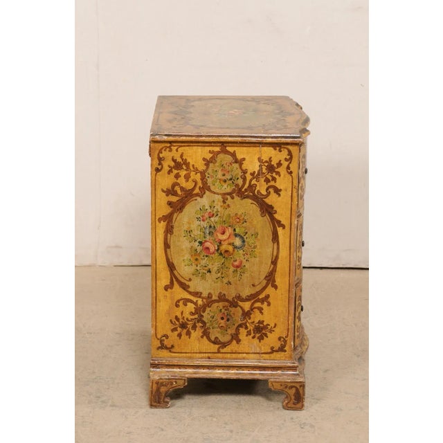 Italian 19th Century Italian Floral-Painted Petite Chest For Sale - Image 3 of 13
