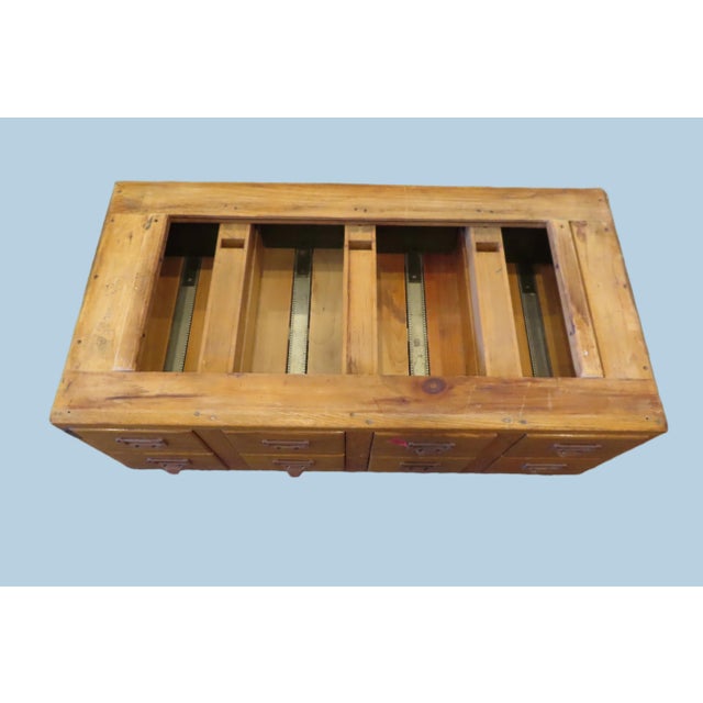 1960s Vintage Wooden 8 Drawer Index Filing Cabinets No. 163066 For Sale - Image 5 of 7