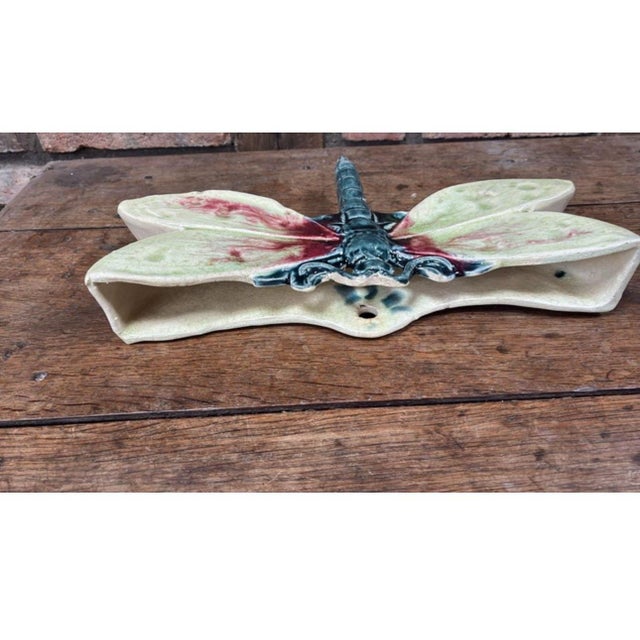 Majolica Dragonfly Wall Pocket Fives Lille, Circa 1900 For Sale - Image 4 of 5