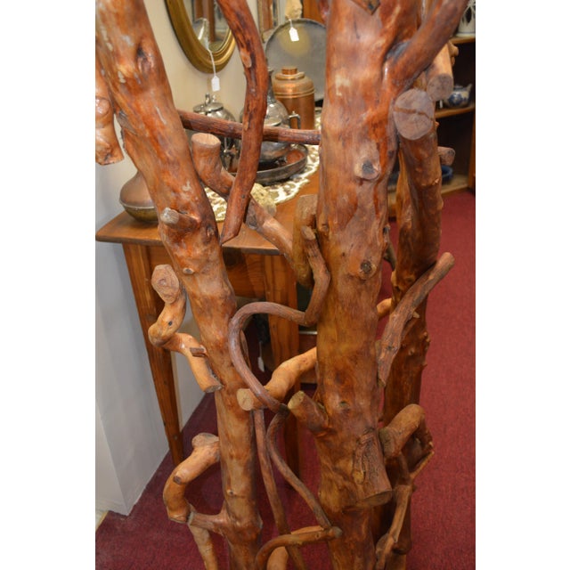 1990s Hand-Crafted Solid Wood / Tree Branch Stand / Coat Rack For Sale - Image 11 of 13