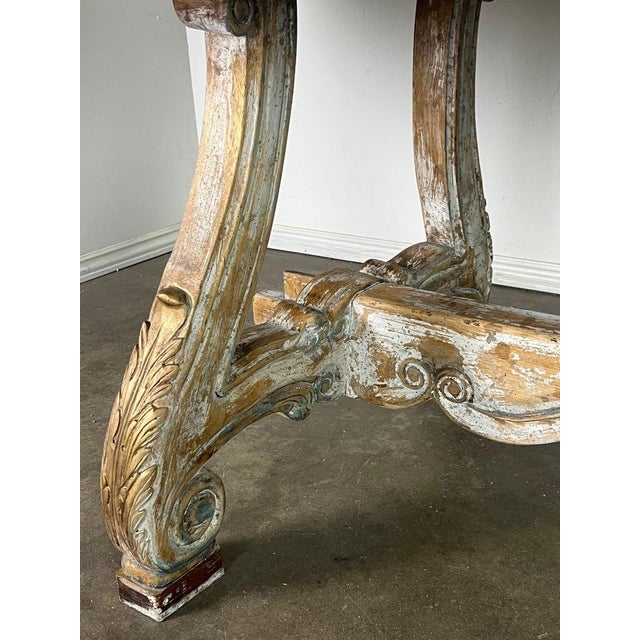 Champagne Italian Painted Trestle Table C. 1900 For Sale - Image 8 of 18