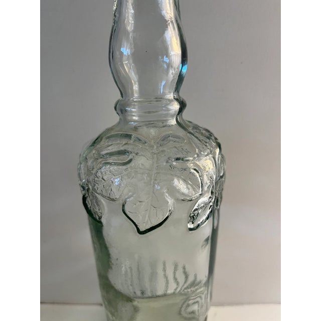 Shabby Chic 1950s Vintage Oak Leaf Glass Bottle For Sale - Image 3 of 5