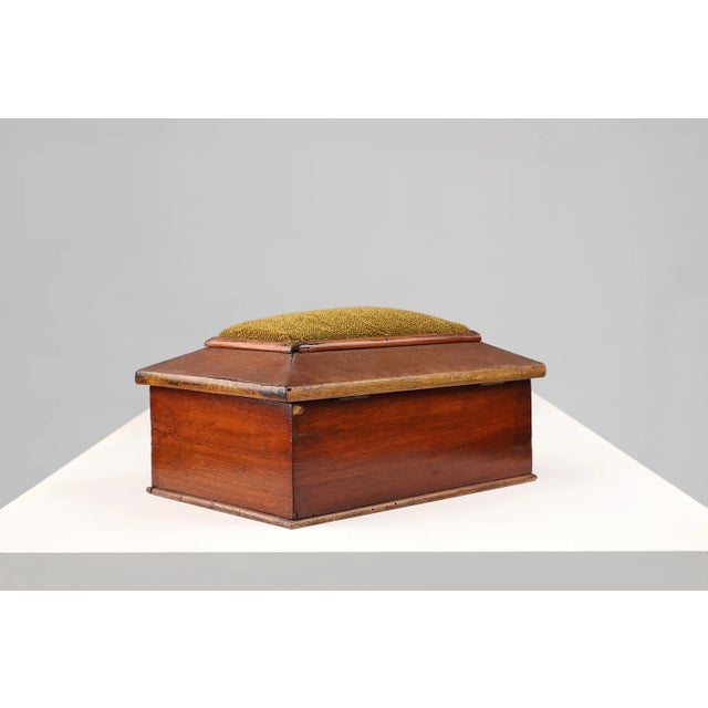 French Art Deco Sewing Box with Yellow Top, 1900s For Sale - Image 10 of 11