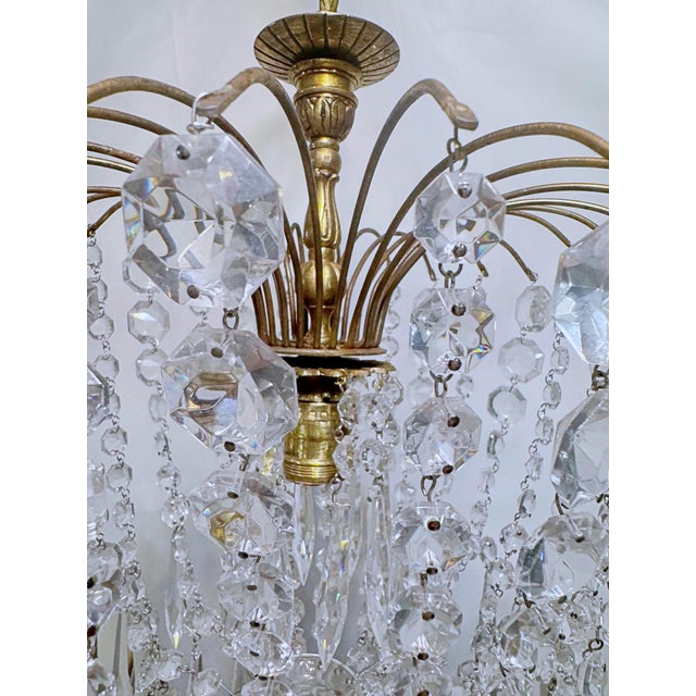 Metal 1960s Parachute Chandelier With Graduated Chain Crystals For Sale - Image 7 of 7