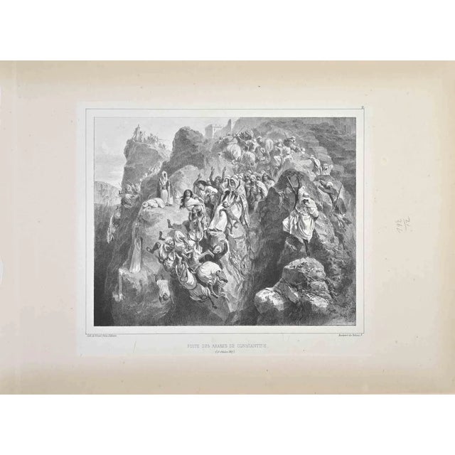 Auguste Raffet, Fuite Des Arabes De Constantine, Lithograph, 1837 For Sale