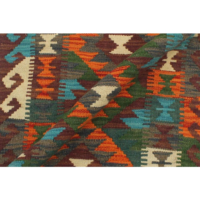 1990s Kilim Rust Brown Wool Rug - 2'0" X 2'11" For Sale In New York - Image 6 of 7