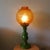 Goldenrod Large Mid-Century Italian Yellow & Green Wood and Glass Table Lamp For Sale - Image 8 of 18