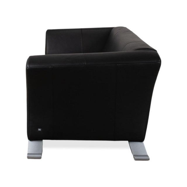 322 3-Seater Sofa in Black Leather from Rolf Benz For Sale - Image 13 of 14