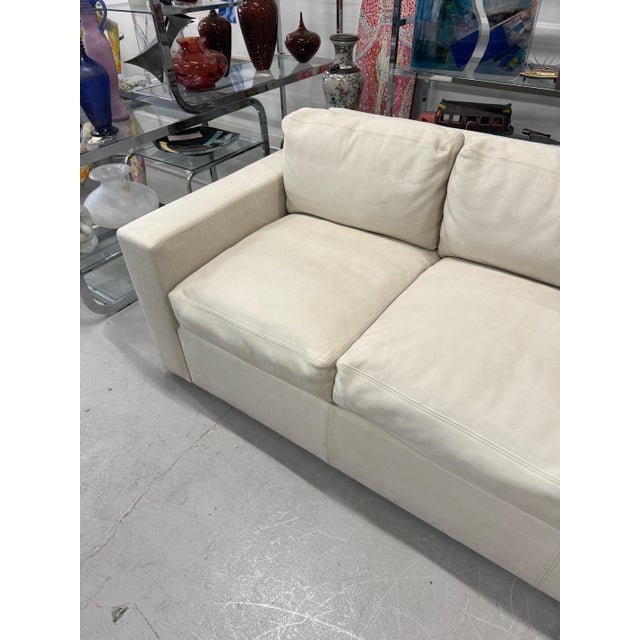 2000 - 2009 Sally Sirkin Lewis J Robert Scott Sofa in Beautiful Nubuck Leather Suede For Sale - Image 5 of 16