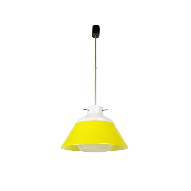 Mid-Century Modern Italian Yellow & White Pendant Lamp, 1960s For Sale - Image 15 of 15