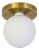 Globe Flush Mount Brushed Brass, 5 Inch Glass Globe, by Research.Lighting, Modern, Minimal For Sale