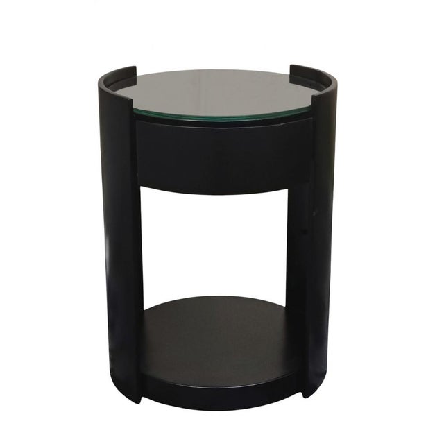 Wood Cylindrical Wooden Nightstand with Wheels and Drawer, Italy, 1970s For Sale - Image 7 of 7