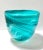 1980s Large Hand-Blown Turquoise Swirl Art Glass Bowl or Cachepot For Sale - Image 5 of 8