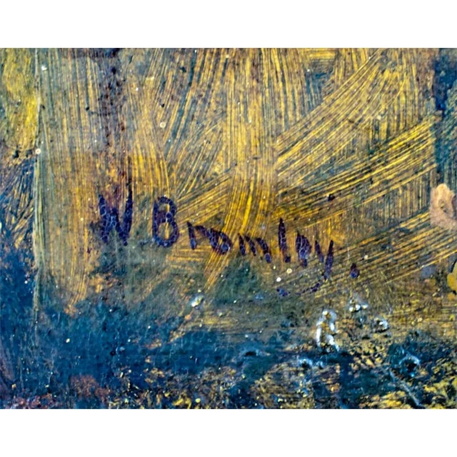 1800s Antique "Outdoor Scene", With Figures, W. Bromley (Uk), Oil Painting!! For Sale - Image 9 of 9