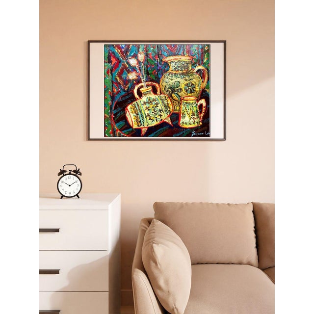 In the mesmerizing oil painting titled ""Still Life from Kosovo,"" the viewer is transported into a world of vibrant...