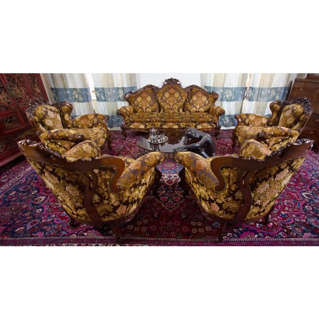 Italian Neo-Baroque Sofa and Lounge Chairs, Set of 5 For Sale - Image 15 of 15