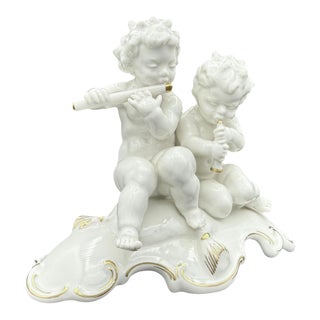 Vintage Hutschenreuther Karl Tutter Porcelain Musical Putti Figurine For Sale