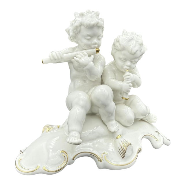 Vintage Hutschenreuther Karl Tutter Porcelain Musical Putti Figurine For Sale