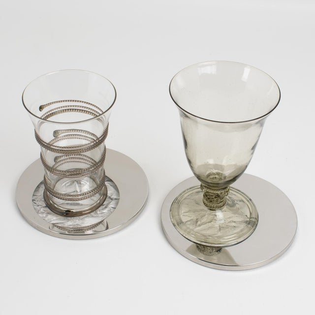 1970s Willy Rizzo Style Ice Effect Lucite and Chrome Coasters, 9 pieces For Sale - Image 13 of 13