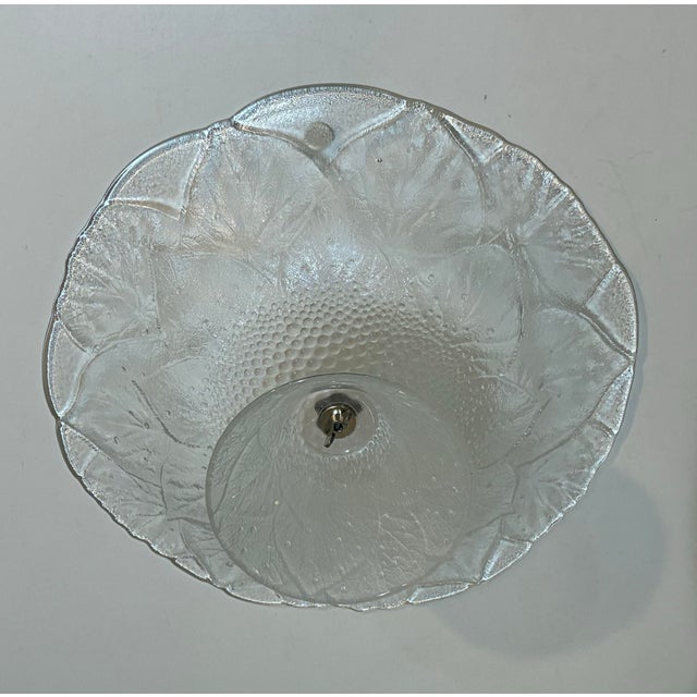 Mid-Century Modern Vintage Hoya Japan Botanical Glass Pedestal Cake Stand For Sale - Image 3 of 6