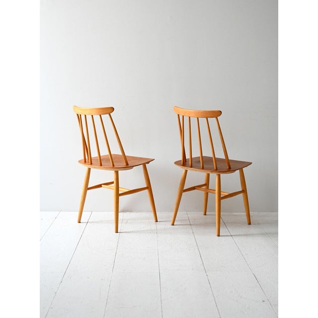 Ilmari Tapiovaara Set of Vintage Fanett Chairs by Ilmari Tapiovaara, 1950s For Sale - Image 4 of 10