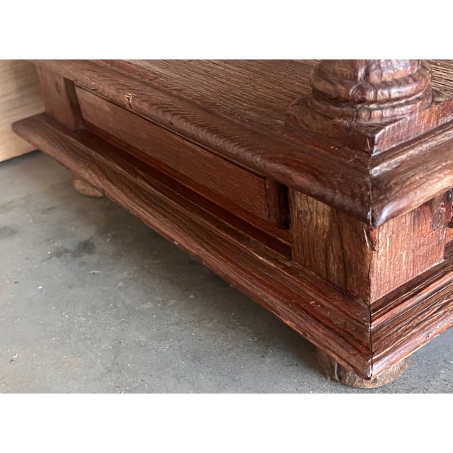 Pair of Spanish Brutalist Walnut Side or Coffee Tables With Low Shelve For Sale - Image 11 of 11