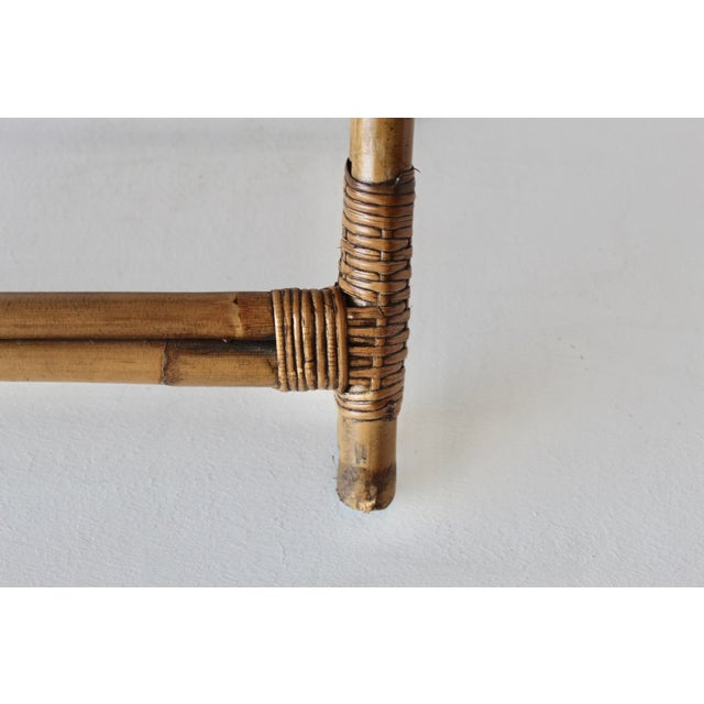 Vintage Bamboo Luggage Rack Stand Willow Reed Details Mid-Century Modern For Sale - Image 9 of 18