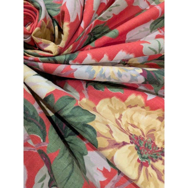 Mid 20th Century Mid-Century Dorothy Draper–Inspired Peony Floral Cotton Fabric – 6 Yards For Sale - Image 5 of 7