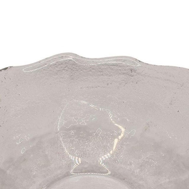 Contemporary Textured Glass Dish by Simon Pearce - 20th Century For Sale - Image 4 of 5