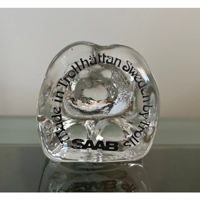 1980s Vintage Saab Promotional Crystal Troll Made in Trollhättan Sweden Paperweight For Sale - Image 5 of 8