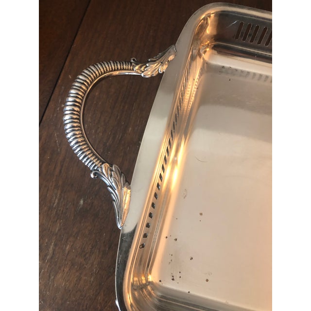 Baroque 1950s Poole Silverplate Footed Serving Tray For Sale - Image 3 of 10