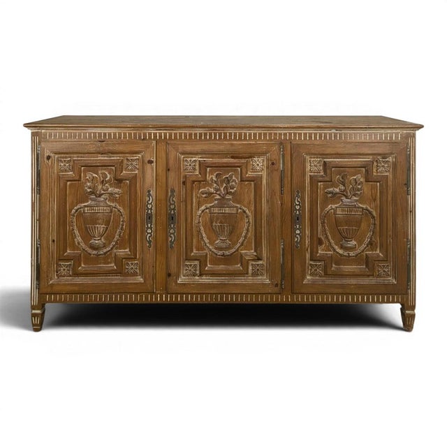 Brown Directoire Style Sideboard in Canted Pine For Sale - Image 8 of 8