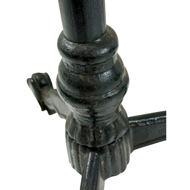 Brown 19th Century Antique Cast Iron Drafting Reading Side Table or Desk, Adjustable Lectern With Oak Top & Paw Foot Base For Sale - Image 8 of 12