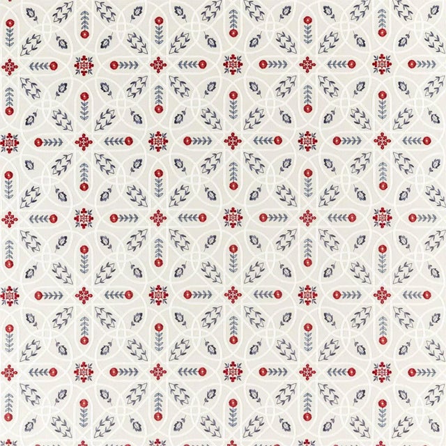 Morris & Co Brophy Embroidery Fabric in Indigo - a Sample For Sale