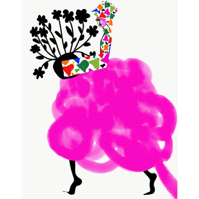 Annie Naranian Pink Diva in Chapeaus Print by Annie Naranian For Sale - Image 4 of 4