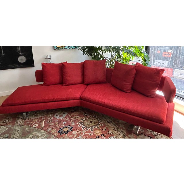 Modern B&b Italia "Arne" Two-Piece Sectional Sofa by Antonio Citterio, Red For Sale - Image 3 of 11