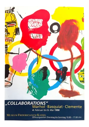 Jean Michel Basquiat & Andy Warhol Collaboration Vintage 1996 Lithograph Print Exhibition Poster " Olympics " 1984