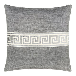 Scalamandre 22" x 22" Greek Key Pillow in Stone For Sale