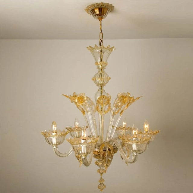Large Venetian Chandelier in Gilded Murano Glass from Barovier, 1950s For Sale - Image 12 of 18