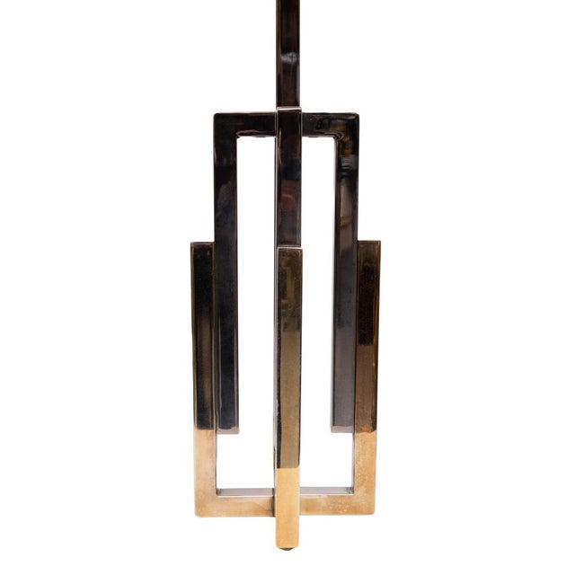 Hollywood Regency Table Lamps in Brass and Chrome, 1970s, Set of 2 For Sale - Image 6 of 9