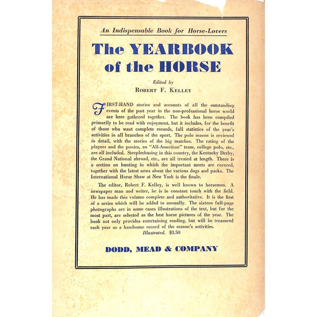 "The Year Book of the Horse" 1934 Kelley, Robert F. For Sale - Image 11 of 11