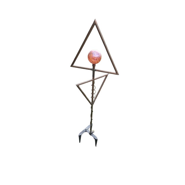 Vintage Post-Modern Abstract Copper Orb Garden Sprinkle Sculpture Modernism For Sale - Image 4 of 10